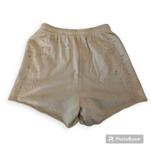 Kerri Rosenthal Cream Splatter Paint Shorts Size M - Picture 2 of 4